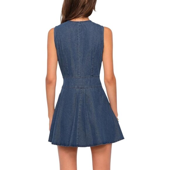 Heartloom Darla Denim Button Up Mini A-Line Dress Sz M - Picture 4 of 12